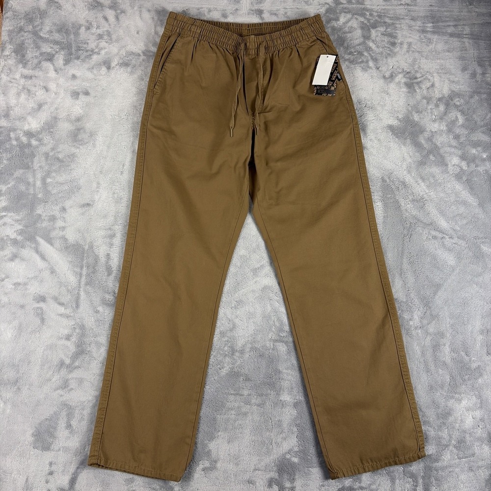 Vans Range Elastic Relaxed Fit Drawstring Skater Khaki Pants Size Small NWT
